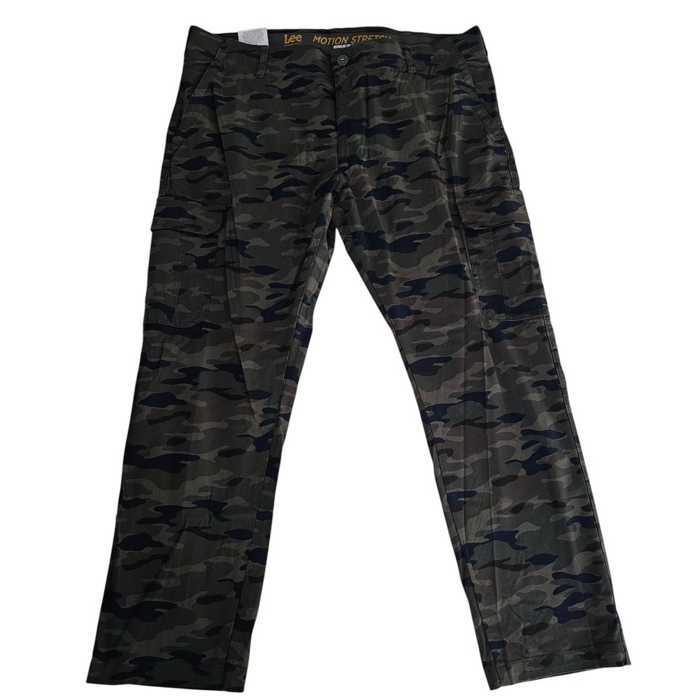 Lee Mens Cargo Pants Frontier Camo Motion Stretch Regular Fit 40x30 - Picture 2 of 8